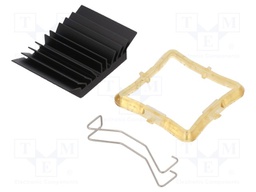 Heatsink: extruded; grilled; black; L: 29mm; W: 29mm; H: 9.5mm