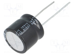 Capacitor: electrolytic; THT; 10uF; 400VDC; Ø16x15mm; Pitch: 7.5mm