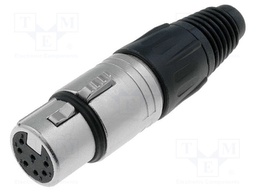 Plug; XLR; female; PIN: 7; straight; for cable; soldering; 5A; 1mm2