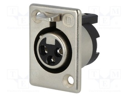 Socket; XLR; female; PIN: 3; straight; soldering; silver plated; 50V