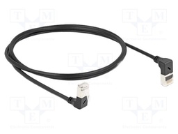 Patch cord; S/FTP; Cat: 6a; 1m; LSZH; black; 30AWG; Øcable: 4.5mm