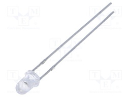 LED; 3mm; red; 2000÷3000mcd; 30°; Front: convex; Pitch: 2.54mm