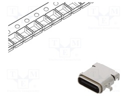 Socket; USB C; SMT; angled 90°; sealed; USB 3.1