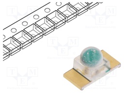 LED; SMD; 1608; red; 450÷1800mcd; 3.2x1.6x1.55mm; 25°; 1.8÷2.4V