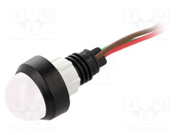 Indicator: LED; prominent; 24VDC; 24VAC; Cutout: Ø13mm; IP40