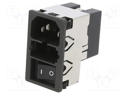 Connector: AC supply; socket; male; 6A; 250VAC; 4.8mm connectors