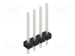 Connector: pin strips; pin header; male; PIN: 4; 2.54mm; THT; 1x4