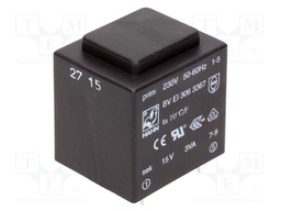 Transformer: encapsulated; 3VA; 230VAC; 15V; 200mA; Mounting: PCB