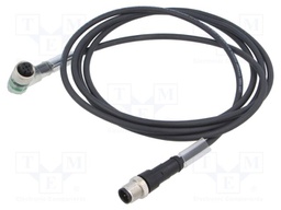 Connection lead; M12; PIN: 4; 2m; plug; 24VAC; 4A; -25÷80°C; 24VDC