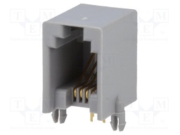 Socket; RJ9; PIN: 4; Contacts: phosphor bronze; gold-plated; THT