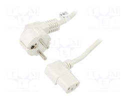 Cable; CEE 7/7 (E/F) plug angled,IEC C13 female 90°; PVC; 5m