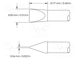 Tip; chisel; 8mm; 510°C; for soldering station; CV-H6-HTD,CV-UK6