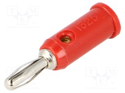 Plug; 4mm banana; 15A; 5kV; red; with transversal socket