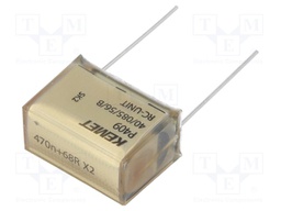 Capacitor: paper; X2; 470nF; 275VAC; 25.4mm; ±20%; THT; Series: P409