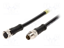Cable: for sensors/automation; M8-M8; male; female; PIN: 4; plug