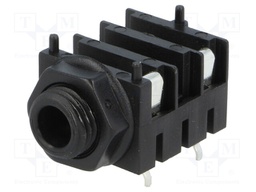 Socket; Jack 6,35mm; female; mono; with on/off switch; angled 90°