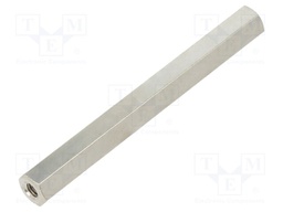 Screwed spacer sleeve; Int.thread: M3; 55mm; hexagonal; brass