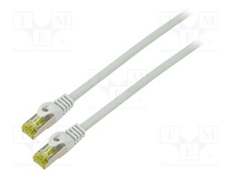 Patch cord; S/FTP; 6a; stranded; Cu; LSZH; grey; 5m; 27AWG; Cores: 8