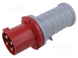 Connector: AC supply 3-phase; plug; male; straight; for cable