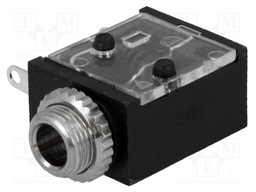 Socket; Jack 3,5mm; female; mono; with on/off switch; angled 90°