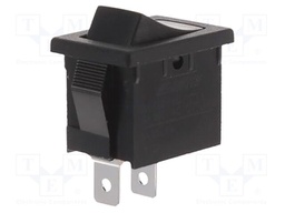 ROCKER; SPST-NO; Pos: 2; ON-OFF; 8A/250VAC; black; none; Body: black