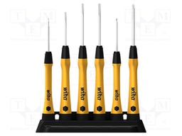 Kit: screwdrivers; Pcs: 6; precision; Phillips,slot; ESD