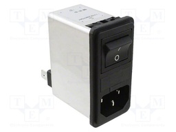 Filtered IEC Power Entry Module, IEC C14, General Purpose, 6 A, 250 VAC, 2-Pole Switch