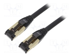 Patch cord; S/FTP; Cat 8; stranded; Cu; LSZH; black; Len: 3m; 27AWG