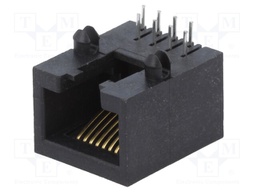 Socket; RJ45; PIN: 8; Cat: 5; Layout: 8p8c; THT; angled