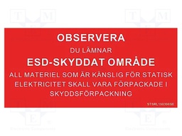 Information board; ESD,SE; 150x300mm; red