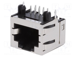 Socket; RJ45; PIN: 8; Cat: 3; shielded,low profile; gold-plated
