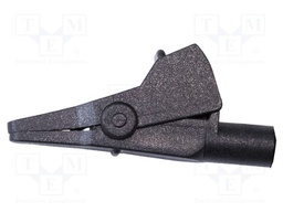 Crocodile clip; 10A; 300V; Grip capac: max.7mm; black; plug