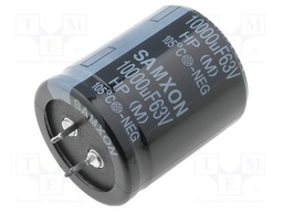 Capacitor: electrolytic; SNAP-IN; 10mF; 63VDC; Ø35x50mm; ±20%
