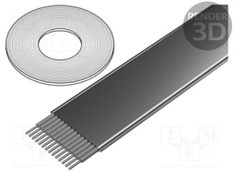 Wire: ribbon; 0.635mm; solid; Cu; 30x30AWG; Al foil; polyolefine