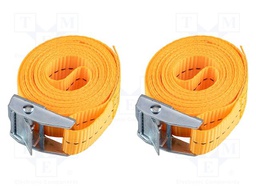 Fastening belt; L: 2.5m; Width: 25mm; orange; 2pcs; 500kg