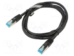 Patch cord; F/UTP; 5e; stranded; Cu; PVC; black; 1.5m; 26AWG