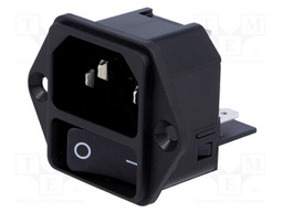 Connector: AC supply; socket; male; 12A; 250VAC; IEC 60320