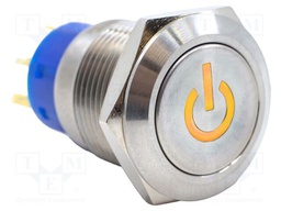 Switch: vandal resistant; DPDT; 3A/250VAC; IP67; ON-ON; orange; 24V