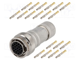 Connector: circular; Series: RT360; plug; female; crimped; PIN: 19