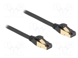 Patch cord; S/FTP; Cat: 7; RJ45 plug,both sides; 0.3m; TPE; black