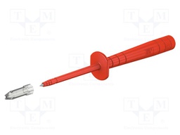 Measuring probe; 1A; red; Socket size: 4mm; Overall len: 140mm