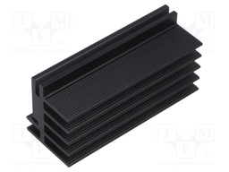 Heatsink: extruded; T; universal; black; L: 75mm; W: 30mm; H: 35mm
