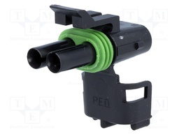 Connector: wire-wire; Weather Pack; plug; female; PIN: 2; for cable
