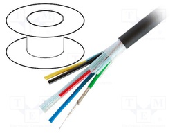Wire: coaxial; 5x75Ω; solid; Cu; 25AWG; PVC; black; 76m; 9.7mm