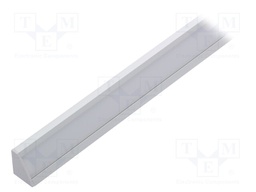 Profiles for LED modules; white; angular; natural; L: 1m; anodized