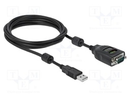 USB to RS232 converter; D-Sub 9pin plug,USB A plug; 2m; black