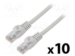 Patch cord; U/UTP; 6; stranded; CCA; PVC; grey; 1.5m; 26AWG; Cores: 8