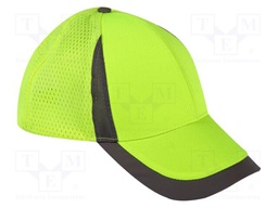 High-visibility cap; adjustable,with net; yellow; polyester