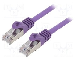 Patch cord; F/UTP; 6; stranded; CCA; PVC; violet; Len: 0.25m; 26AWG