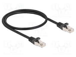 Patch cord; F/UTP; RJ50 plug,both sides; 500mm; PVC; black; 26AWG